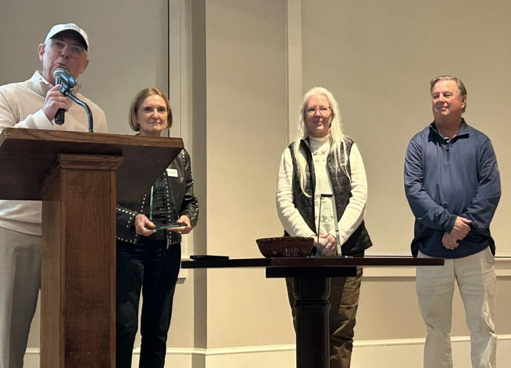 Bill Ennis, Executive Director of LCTA, and Andrea Weinstein, President of the LCTA Board, recognize the outstanding work Nancy Heinz and Rob Epplesheimer as Facility Directors at LTP.